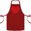All You Need Is Love Heart Peace Cotton Apron 100% Organic Maroon
