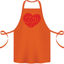 All You Need Is Love Heart Peace Cotton Apron 100% Organic Orange