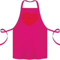 All You Need Is Love Heart Peace Cotton Apron 100% Organic Pink