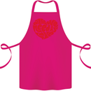 All You Need Is Love Heart Peace Cotton Apron 100% Organic Pink