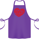 All You Need Is Love Heart Peace Cotton Apron 100% Organic Purple