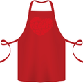 All You Need Is Love Heart Peace Cotton Apron 100% Organic Red