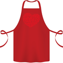 All You Need Is Love Heart Peace Cotton Apron 100% Organic Red