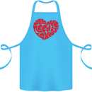 All You Need Is Love Heart Peace Cotton Apron 100% Organic Turquoise