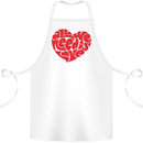 All You Need Is Love Heart Peace Cotton Apron 100% Organic White