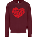 All You Need Is Love Heart Peace Kids Sweatshirt Jumper Maroon