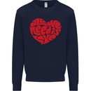 All You Need Is Love Heart Peace Kids Sweatshirt Jumper Navy Blue