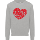 All You Need Is Love Heart Peace Kids Sweatshirt Jumper Sports Grey
