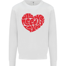 All You Need Is Love Heart Peace Kids Sweatshirt Jumper White