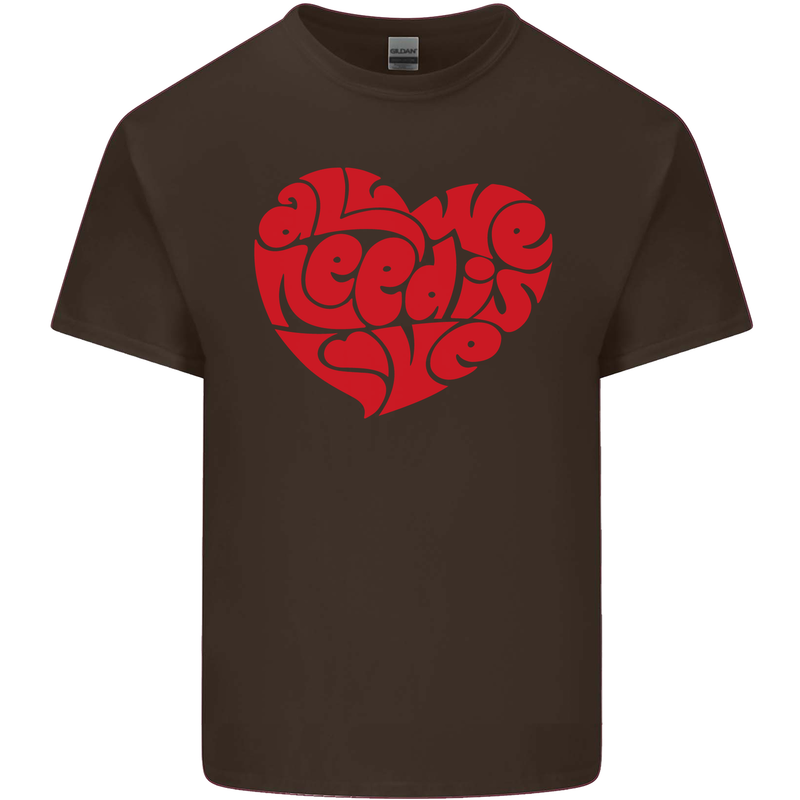 All You Need Is Love Heart Peace Kids T-Shirt Childrens Chocolate