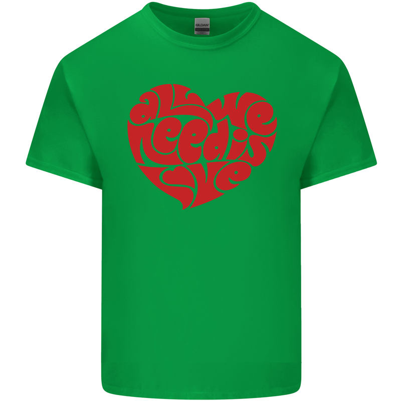 All You Need Is Love Heart Peace Kids T-Shirt Childrens Irish Green