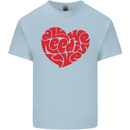 All You Need Is Love Heart Peace Kids T-Shirt Childrens Light Blue