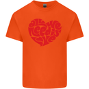 All You Need Is Love Heart Peace Kids T-Shirt Childrens Orange