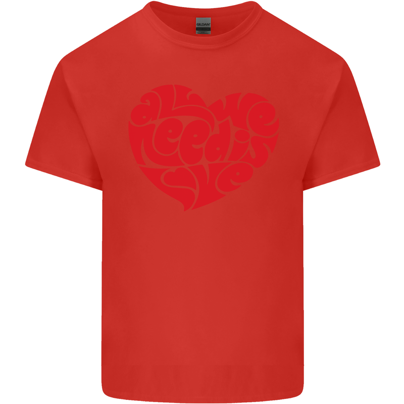 All You Need Is Love Heart Peace Kids T-Shirt Childrens Red