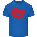 All You Need Is Love Heart Peace Kids T-Shirt Childrens Royal Blue