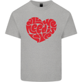 All You Need Is Love Heart Peace Kids T-Shirt Childrens Sports Grey