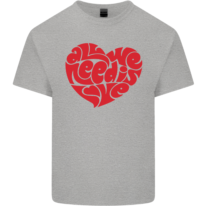 All You Need Is Love Heart Peace Kids T-Shirt Childrens Sports Grey