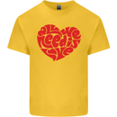 All You Need Is Love Heart Peace Kids T-Shirt Childrens Yellow