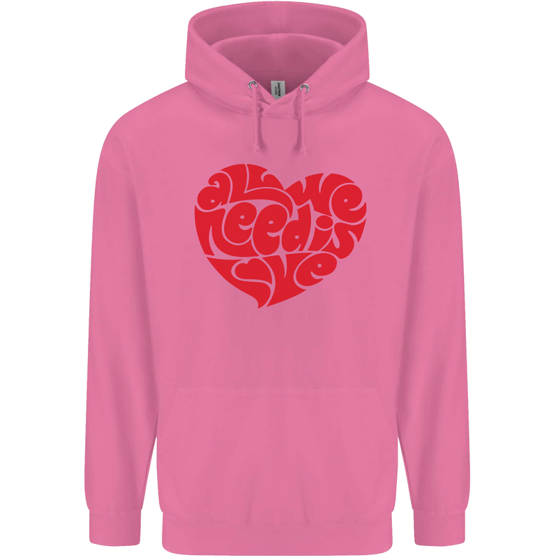 All You Need Is Love Heart Peace Mens 80% Cotton Hoodie Azelea