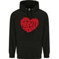 All You Need Is Love Heart Peace Mens 80% Cotton Hoodie Black
