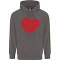 All You Need Is Love Heart Peace Mens 80% Cotton Hoodie Charcoal