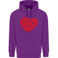 All You Need Is Love Heart Peace Mens 80% Cotton Hoodie Purple
