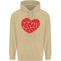 All You Need Is Love Heart Peace Mens 80% Cotton Hoodie Sand