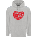 All You Need Is Love Heart Peace Mens 80% Cotton Hoodie Sports Grey