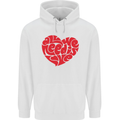All You Need Is Love Heart Peace Mens 80% Cotton Hoodie White