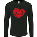 All You Need Is Love Heart Peace Mens Long Sleeve T-Shirt Black