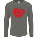 All You Need Is Love Heart Peace Mens Long Sleeve T-Shirt Charcoal
