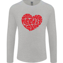 All You Need Is Love Heart Peace Mens Long Sleeve T-Shirt Sports Grey