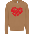 All You Need Is Love Heart Peace Mens Sweatshirt Jumper Caramel Latte