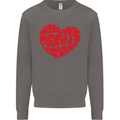 All You Need Is Love Heart Peace Mens Sweatshirt Jumper Charcoal