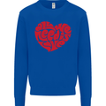 All You Need Is Love Heart Peace Mens Sweatshirt Jumper Royal Blue