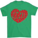All You Need Is Love Heart Peace Mens T-Shirt Cotton Gildan Irish Green