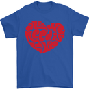 All You Need Is Love Heart Peace Mens T-Shirt Cotton Gildan Royal Blue