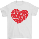 All You Need Is Love Heart Peace Mens T-Shirt Cotton Gildan White