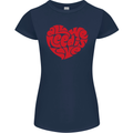 All You Need Is Love Heart Peace Womens Petite Cut T-Shirt Navy Blue