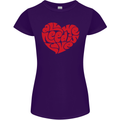 All You Need Is Love Heart Peace Womens Petite Cut T-Shirt Purple