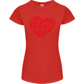 All You Need Is Love Heart Peace Womens Petite Cut T-Shirt Red
