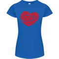 All You Need Is Love Heart Peace Womens Petite Cut T-Shirt Royal Blue