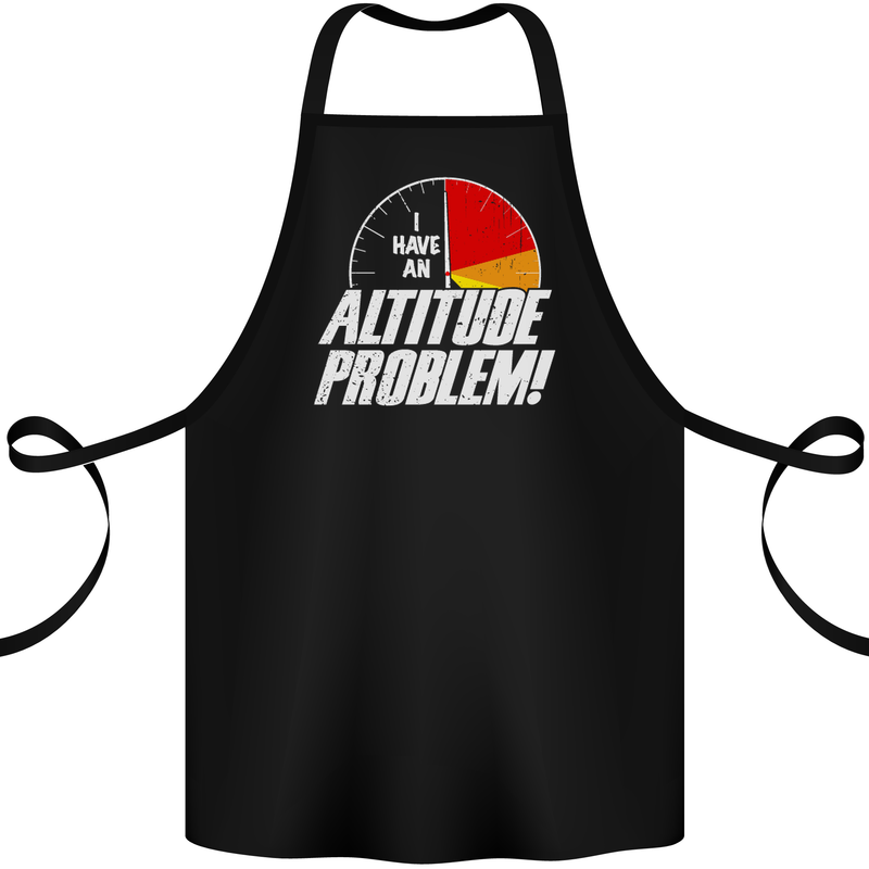 Altitude Problem Skydiving Freefall Funny Cotton Apron 100% Organic Black