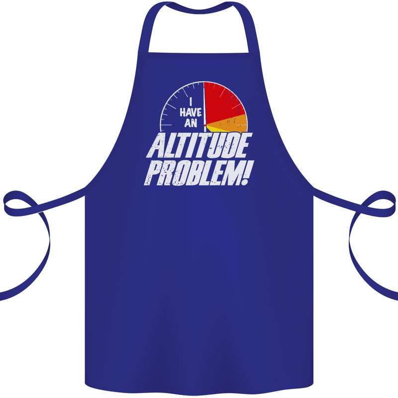 Altitude Problem Skydiving Freefall Funny Cotton Apron 100% Organic Royal Blue