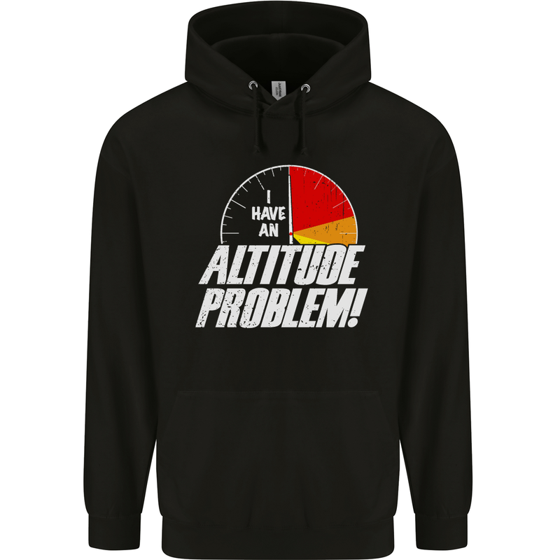 Altitude Problem Skydiving Freefall Funny Mens 80% Cotton Hoodie Black
