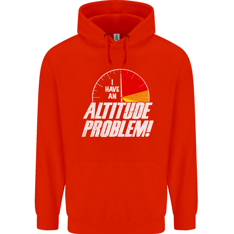 Altitude Problem Skydiving Freefall Funny Mens 80% Cotton Hoodie Bright Red
