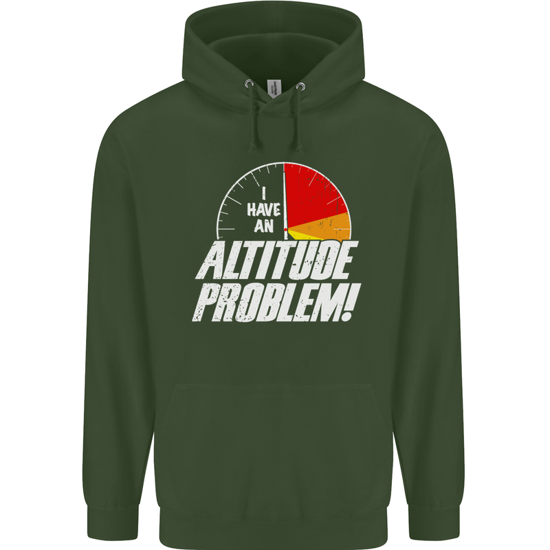 Altitude Problem Skydiving Freefall Funny Mens 80% Cotton Hoodie Forest Green