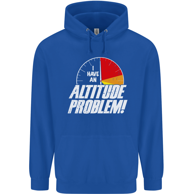 Altitude Problem Skydiving Freefall Funny Mens 80% Cotton Hoodie Royal Blue