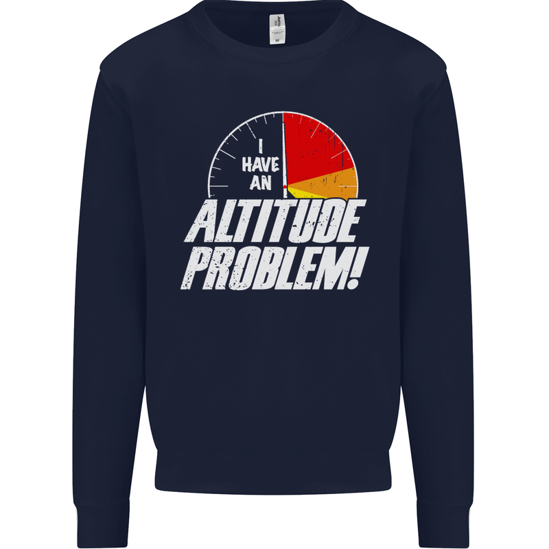 Altitude Problem Skydiving Freefall Funny Mens Sweatshirt Jumper Navy Blue