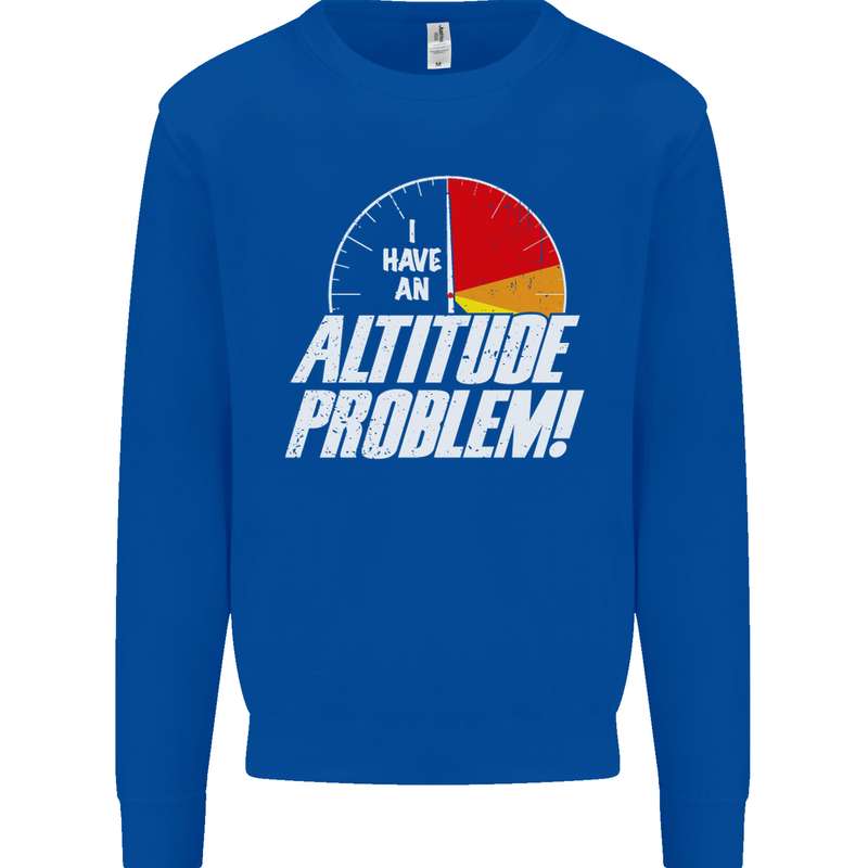 Altitude Problem Skydiving Freefall Funny Mens Sweatshirt Jumper Royal Blue